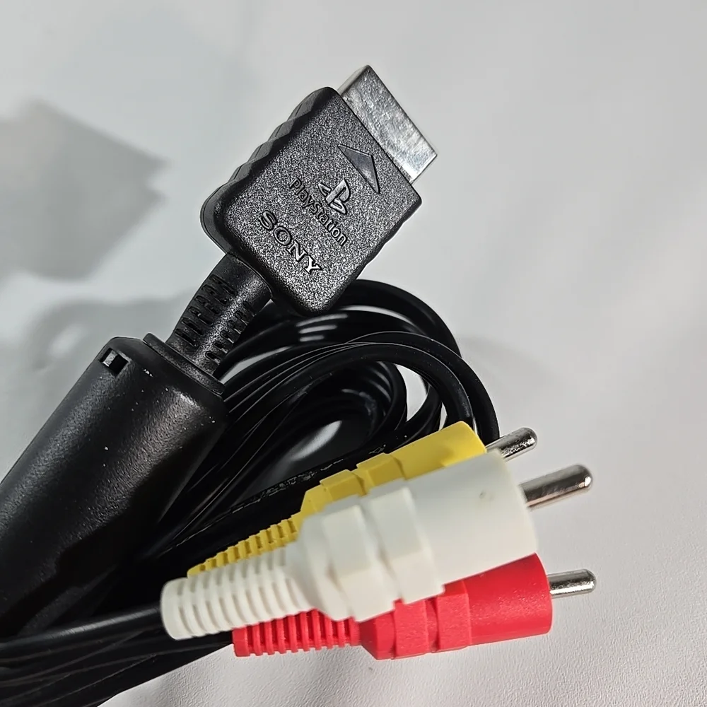 Sony Playstation 1 & 2 PS1 PS2 AV Composite Cable with Red and White RCA Plugs - Picture 3 of 8